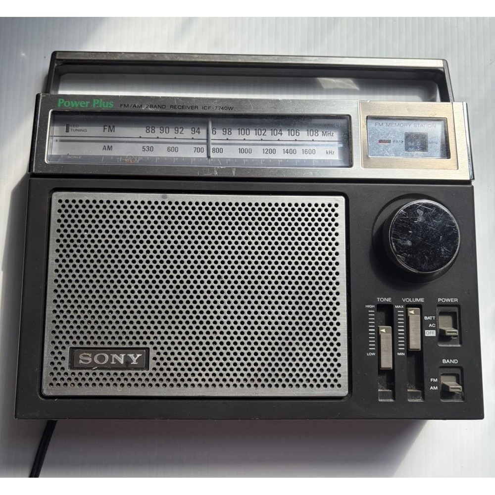 Vintage Sony ICF-7740W Power Plus FM/AM 2-Band Receiver